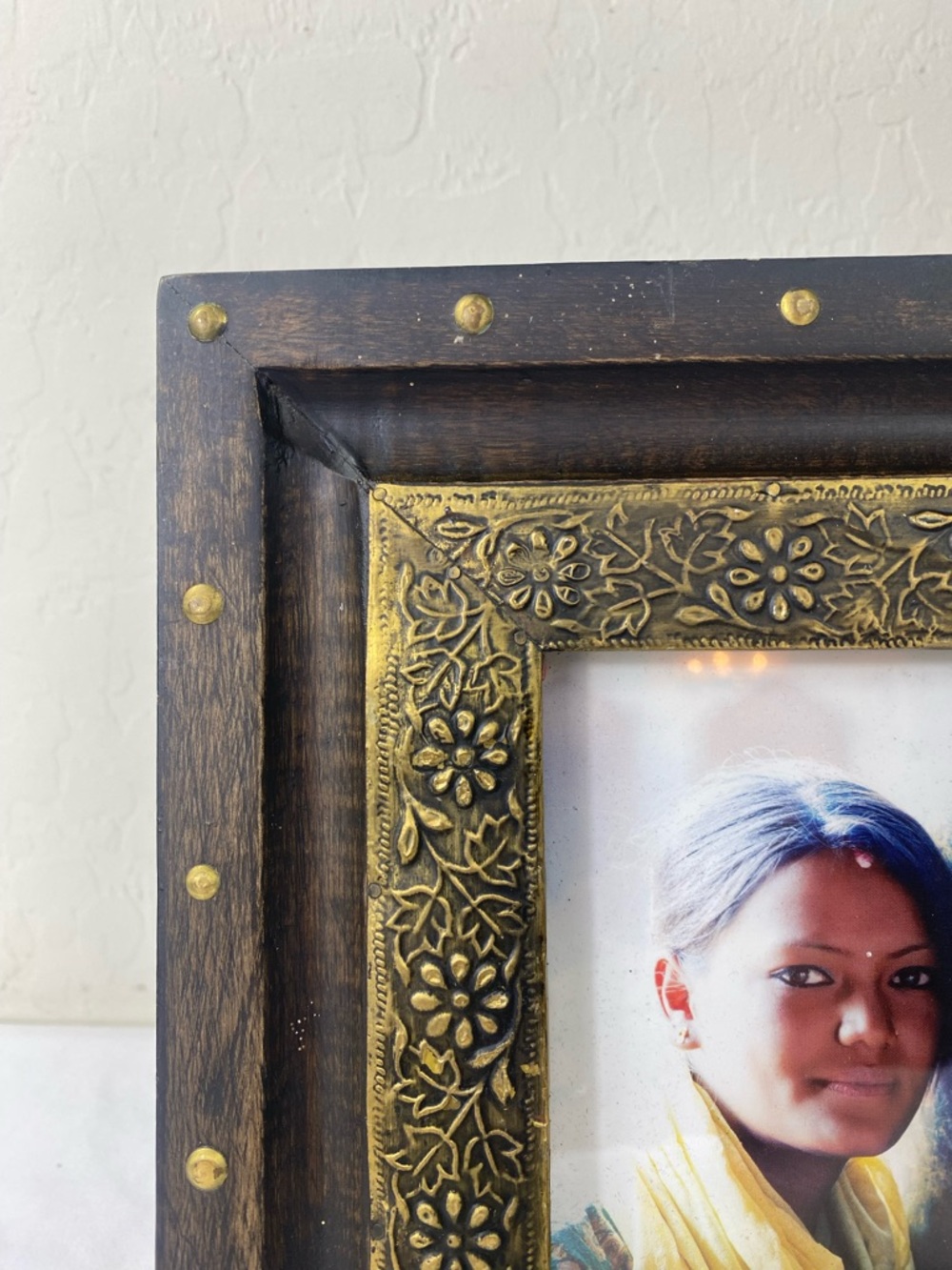 Bohemian Vtg solid wood Hand Crafted Picture Frame